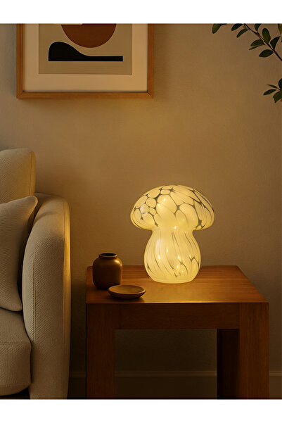 Forever Ledli Cam Mantar Masa Lambası