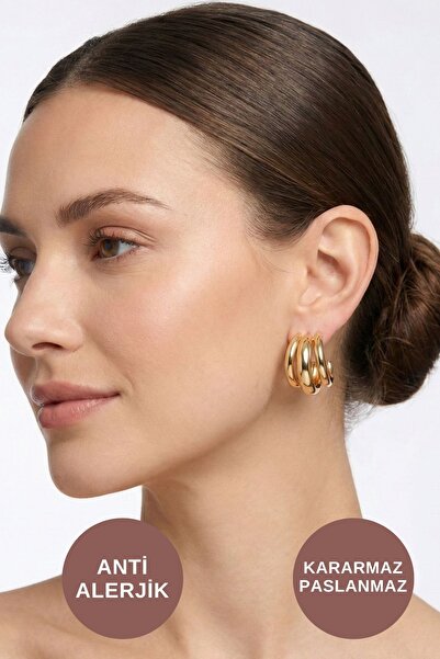 KAYOUBI Kadın Antialerjik Kararmaz Suya Dayanıklı Düğün İçin Desenli Üçlü Hal...