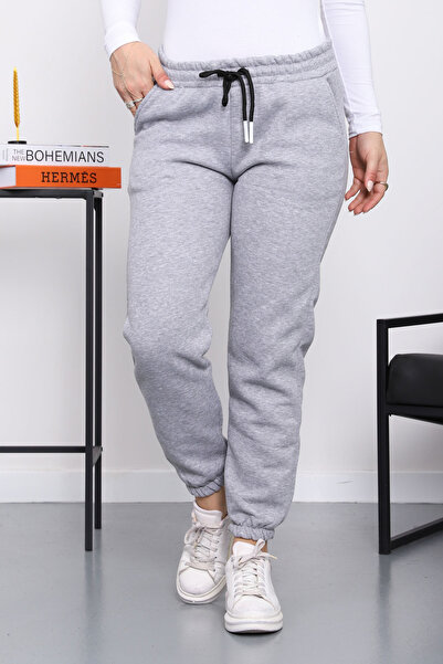 İmajButik Γκρι Φούτερ Τριών Κλωστών Σειρά επένδυση fleece