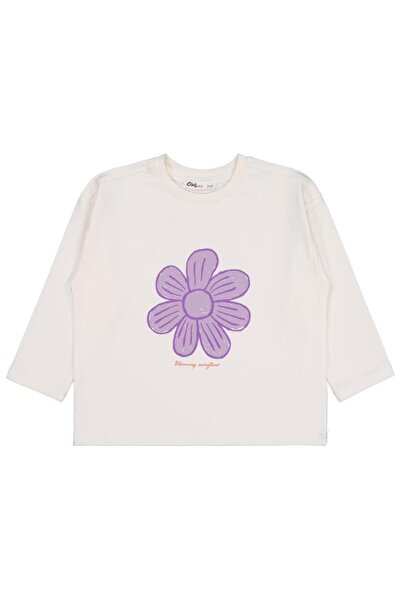 Civil Girls Φούτερ Big Flower με τύπωμα για 2-5 ετών - Εκρού