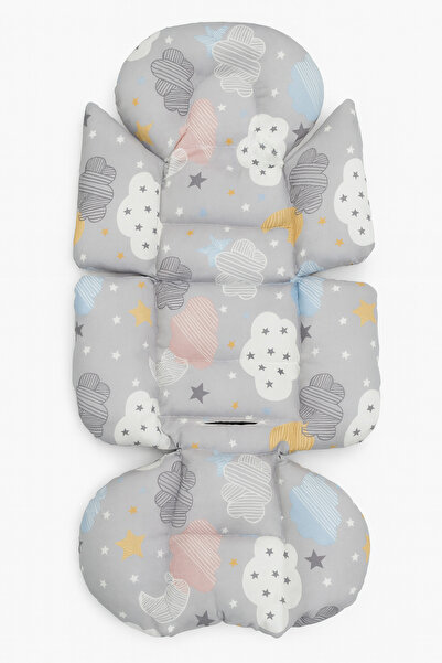 Jaju Baby Karışık Bulut Desenli Bebek Arabası Minderi