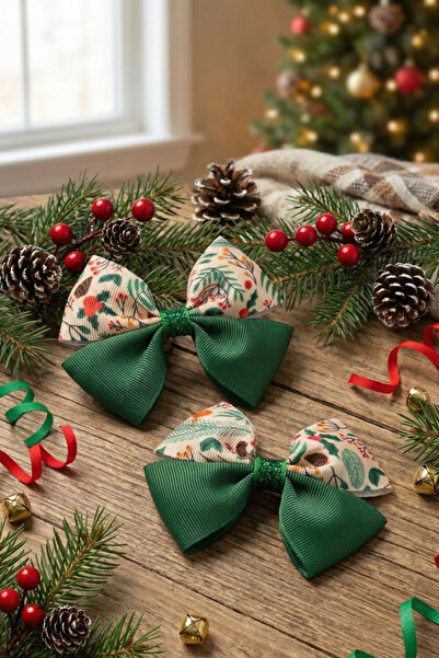 Eliya Clips 2'li Yeşil Yılbaşı Konsepti Kokina Ve Çam Ağacı Detaylı El Yapımı...