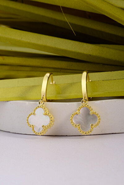 Innuendo 925 Ayar Gümüş 10 mm Sallantılı Yonca Halka Küpe