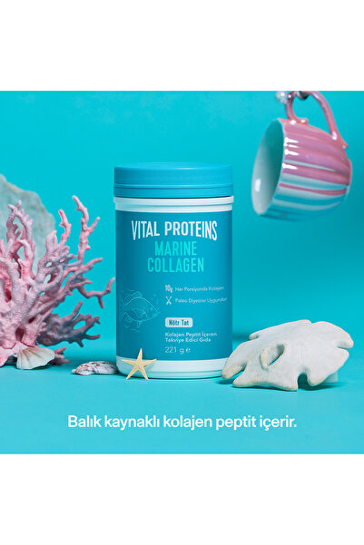 Vital Proteins Şeker İçermeyen, Nötr Tat %100 Hidrolize Balık Kolajeni* 221g