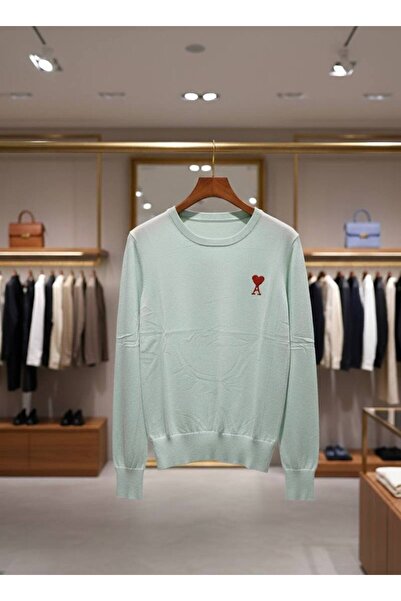 YusGos Women's Crew Neck Chest Embroidered High Quality Knitwear Sweater