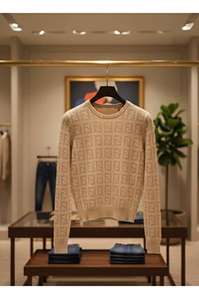 YusGos Women's Crew Neck Letter Pattern High Quality Knitwear Sweater