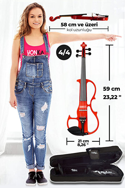 Midex RCZ-606RD-AMP Elektro Keman ve Şarjlı Anfi Seti