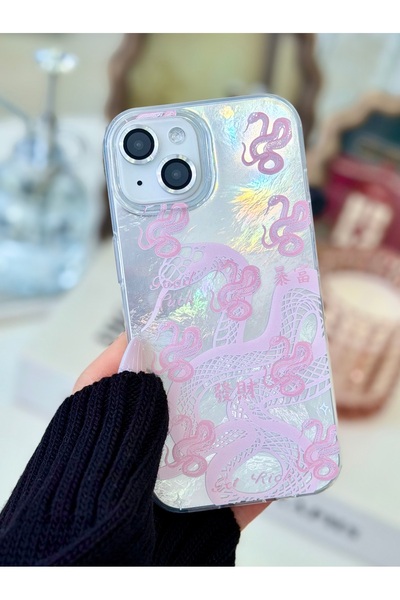 Go Aksesuar Iphone 15 - 14 - 13 Uyumlu Shine Yılan Renk Geçişli Parlak Tasarı...