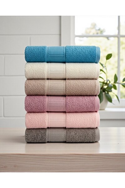 asev tekstil 12-Piece 50X90 cm Hand & Face Towel Set
