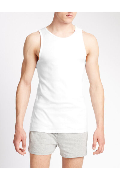 Marks & Spencer Saf Pamuklu 3'lü Atlet Seti