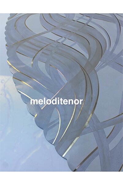 DERYA Gold Gilded Water Wave Marble Fabric Lined Washable Pvc Round Oilcloth Tablecloth