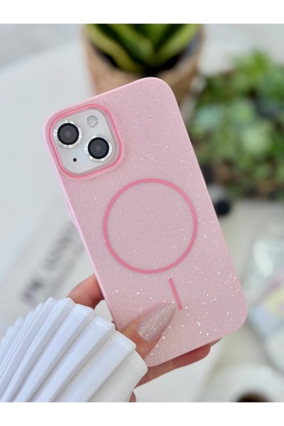 Go Aksesuar Iphone 15 - 14 -13 Uyumlu Glitter MAGSAFE Özellikli Darbe Önleyici Koruyucu Kılıf