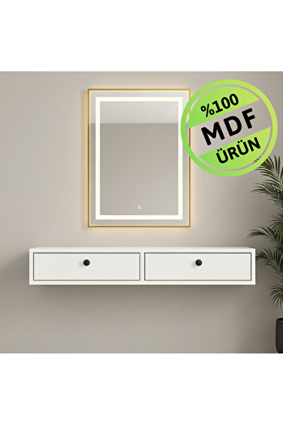 ENG AHŞAP MDF Beyaz 2 Kapaklı Dresuar Modern Mobilya