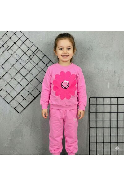 mj kids طقم بناتي مكون من مطبوع قطع على شكل زهرة