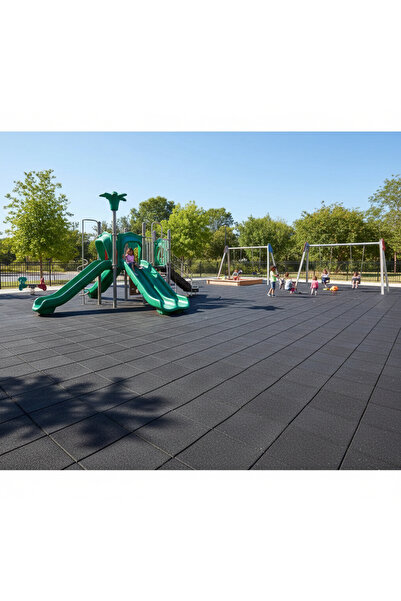 DFN 6 Adet Karo Kauçuk Zemin Kaplama 40*40 2 Cm ( 1 m2 ) Siyah