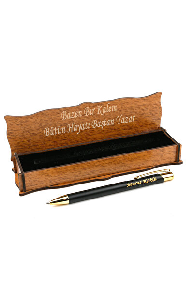 kalemhane Kişiye Özel Tükenmez Kalem Isimli Tükenmez Kalem Ahşap Kutulu