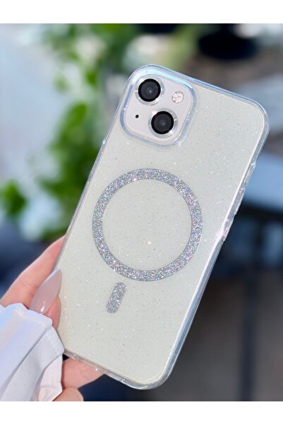 Go Aksesuar Iphone 13 - 14 Ve 15 Uyumlu Glitter Gerçek Magsafe Özellikli Siml...