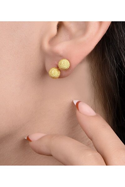 kuyumcu nurettin 1 gr (GRAM) Simli Toplu Desenli Küpe 3 Mm 22 Ayar Altın