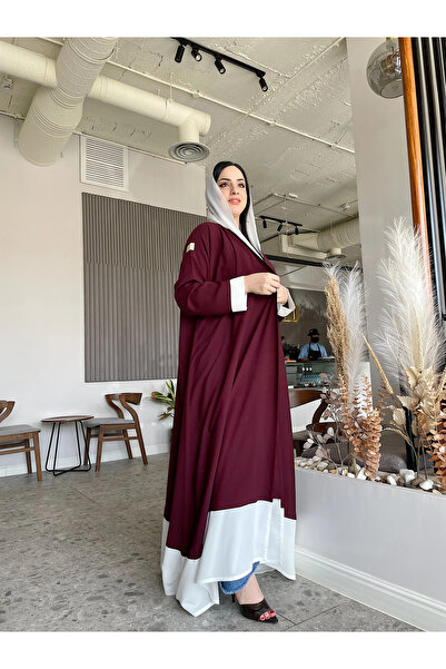 Leatherthreads Double-sided crepe abaya - red and white