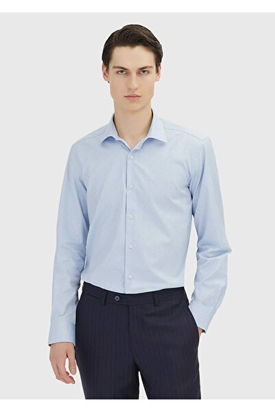 Ramsey Blue Regular Fit Woven Classic 100% Cotton Shirt