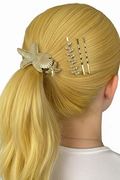 CAŞ DEKORASYON Set de catarame din cauciuc și sârmă de culoare aurie