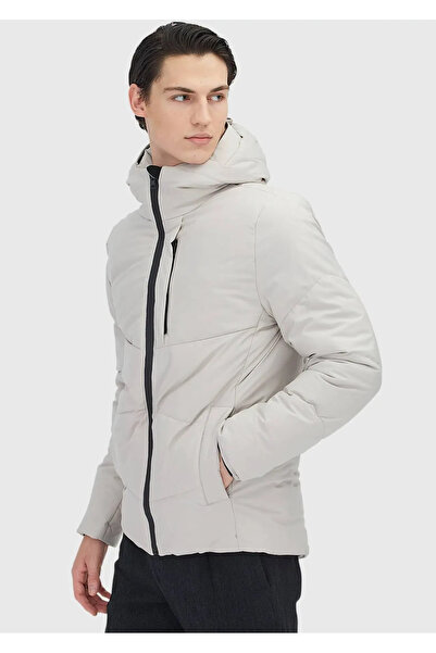 Ramsey Beige Regular Fit Hooded Casual Woven Coat