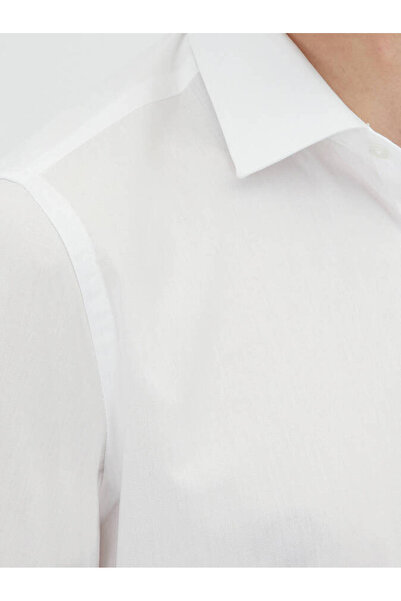 Kip White Regular Fit Woven Classic Cotton Blended Shirt