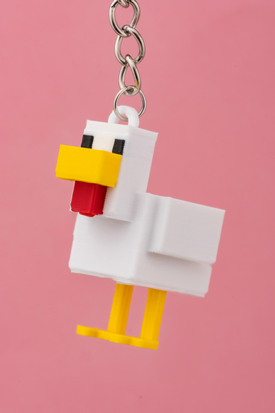 Flexilab Creative Minecraft Temalı Ördek Anahtarlık | 3D Baskı Figür | Seviml...