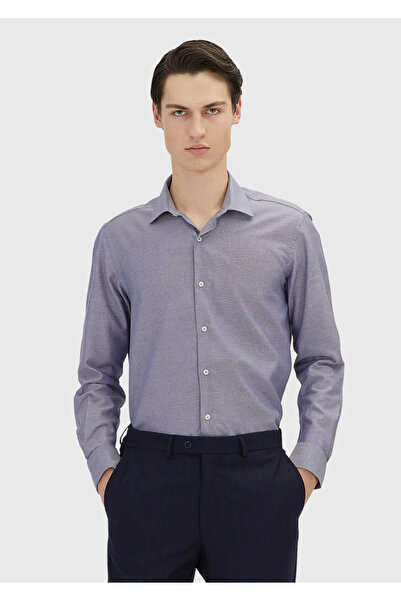 Ramsey Navy Blue Regular Fit Woven Classic 100% Cotton Shirt