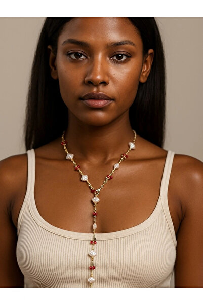 naaksesuar قلادة Y موديل كرز طويل كامل الدور