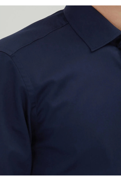 Ramsey Navy Blue Regular Fit Woven Classic 100% Cotton Shirt