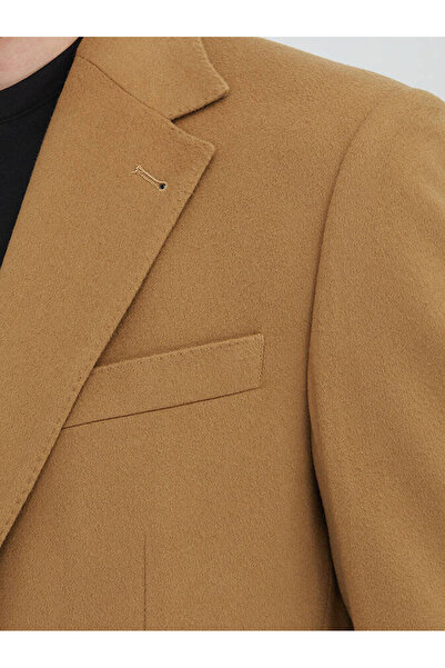 Kip Camel Hair Plain Modern Fit Wool Blend Jacket