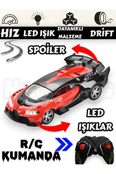 YILDIRIM OYUNCAK Uzaktan Kumandalı R/C Led Işıklı Drift Özellikli Sport Tasarımlı Bugatti Yarış Arabası
