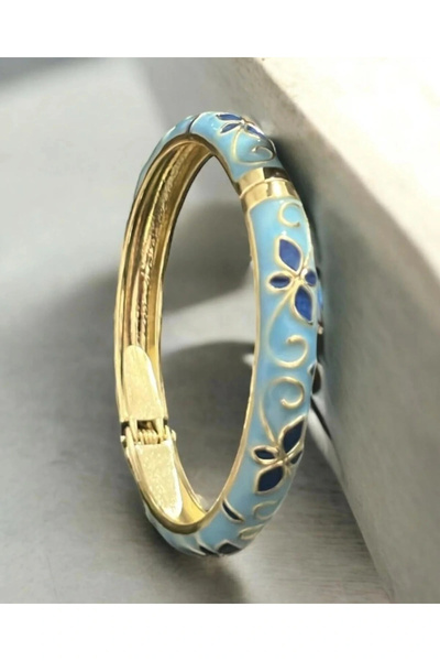 naaksesuar Mineli Mavi Kalın Kelepçe Bilezik