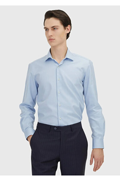 Ramsey Dark Blue Regular Fit Woven Classic 100% Cotton Shirt