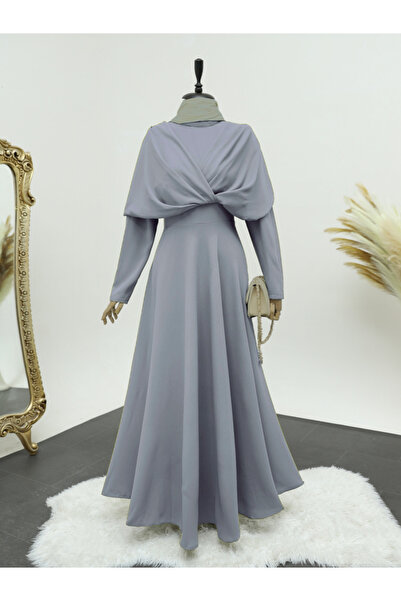 HİJABAYA Сукня з перехресним коміром, подвійним коміром і креповою тканиною