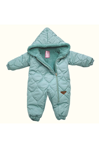 MİSS CRISPY بدلة شتوية مبطنة للأطفال مع قلنسوة / بدلة ثلجية ضيقة بسحاب