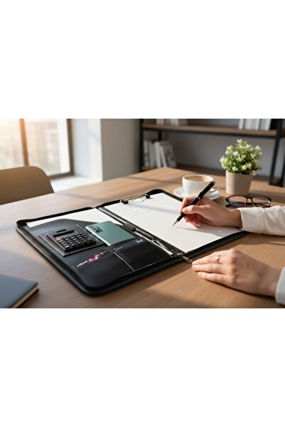 Rubicon Sekreterli A4 Fermuarlı Hesap Makineli ( Metal Kalem Hediyelidir )