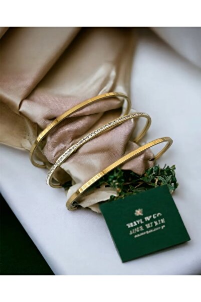 İNN JEWELLERY Çelik Ajda Bilezik 6.5 mm Kararmaz Antialerjik Tamtur Zirkonyum...