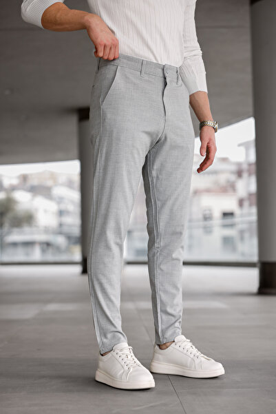 Ser Joven Ανδρικό υφασμάτινο παντελόνι σε γκρι λεπτή εφαρμογή