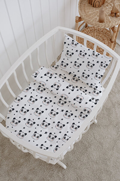 Messido 100% Cotton Poplin Baby Crib Bedding Set 80X120 cm - Cute Panda
