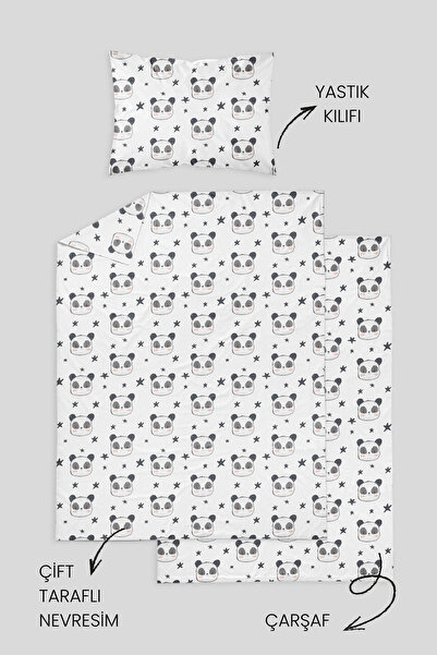 Messido 100% Cotton Poplin Baby Crib Bedding Set 80X120 cm - Cute Rabbit