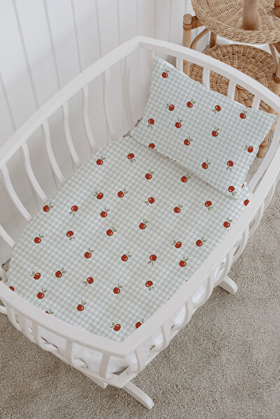 Messido 100% Cotton Poplin Mother's Side Crib Bedding Set 60X100 cm - Pötikare Elmalar