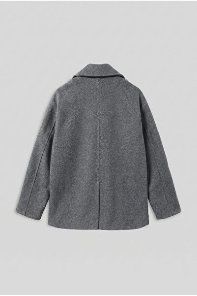 ablukaonline Ανδρικό παλτό oversized διπλό πέτο Σκούρο Γκρι