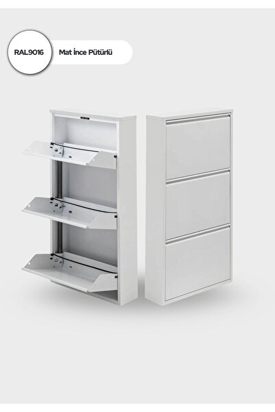 mobilyapratik 3 'lü Metal Ayakkabılık - Beyaz