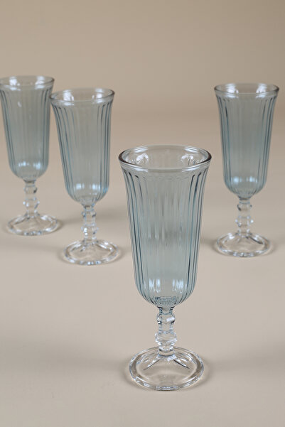 Rakle Splendid 4'lü Kahve Yanı Kadehi Seti Mavi 120 cc