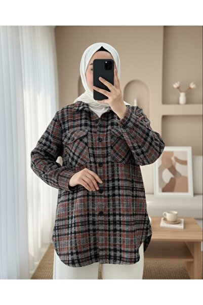 Modamorfo Kapaklı Cepli Tüvit Gömlek -Turuncu