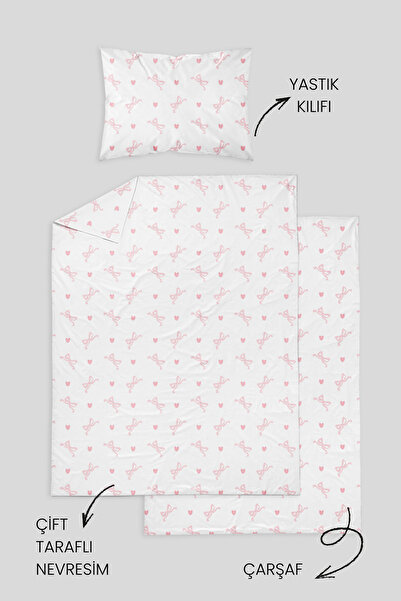 Messido 100% Cotton Poplin Mother's Side Crib Bedding Set 60X100 cm - Cute Space Adventure