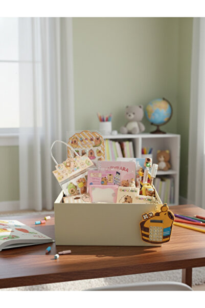 Ceylan Kırtasiye 16 lı Lüks Kutulu Kapibara Hediye Seti Kalem Silgi Defter Sticker Hesap Makinası Capybara (16 Parça)