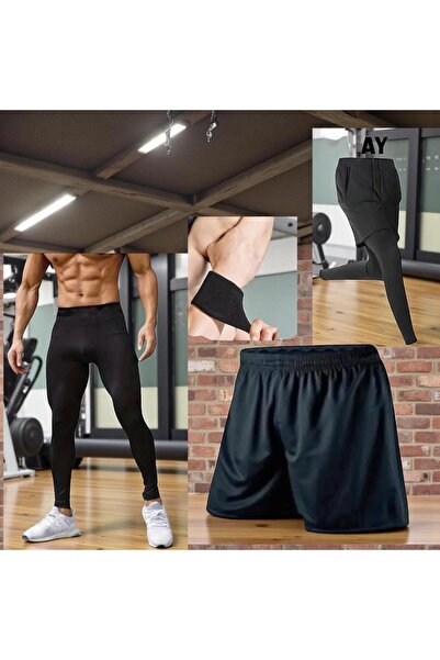 Gök Sports Towel Wristband Football Shorts Sports Shorts Training Shorts Long Thermal Athlete Leggings Soccer Leggings Shorts